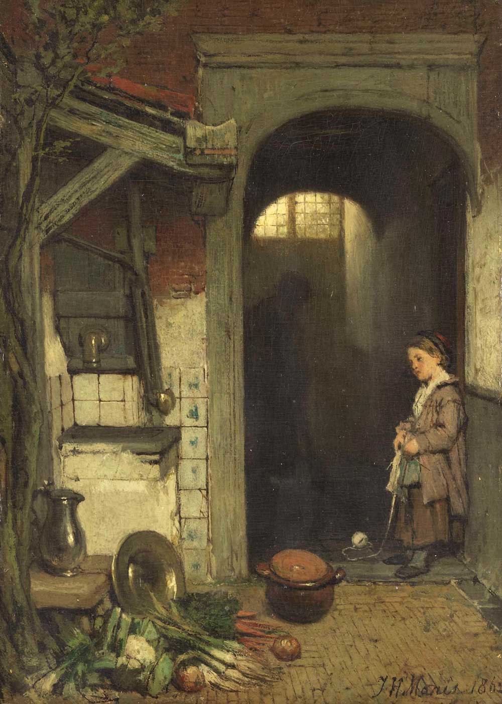 Small Courtyard by Jacob Maris 1862