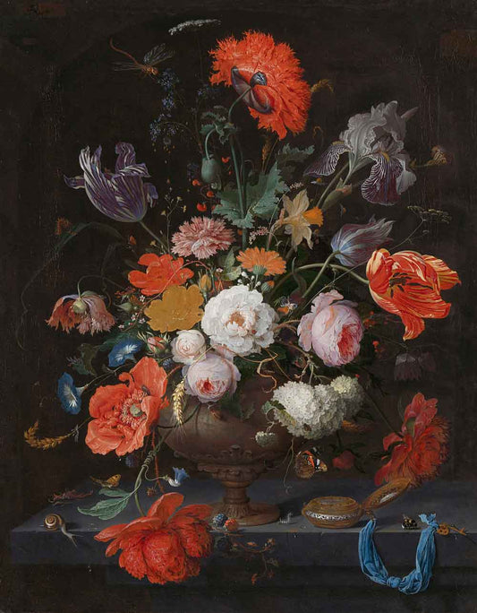 Still Life with Flowers and a Watch by Abraham Mignon 1660