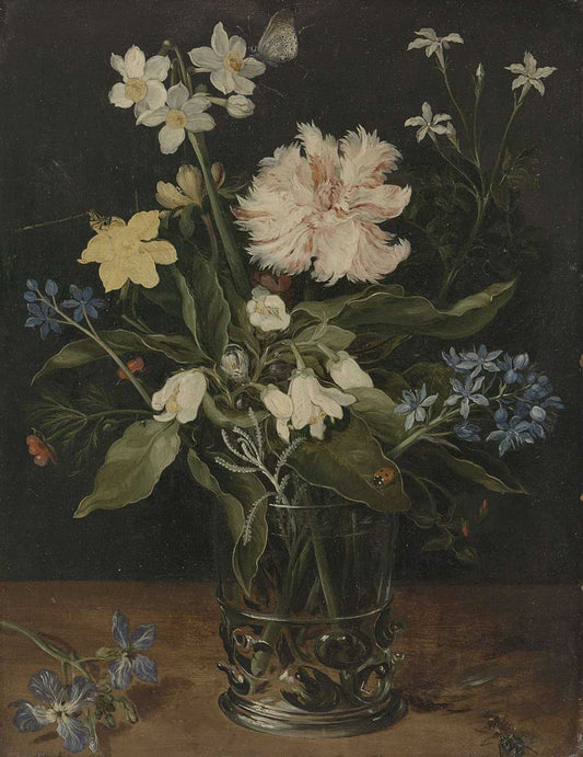 Still Life with Flowers in a Glass by Jan Brueghel I 1625