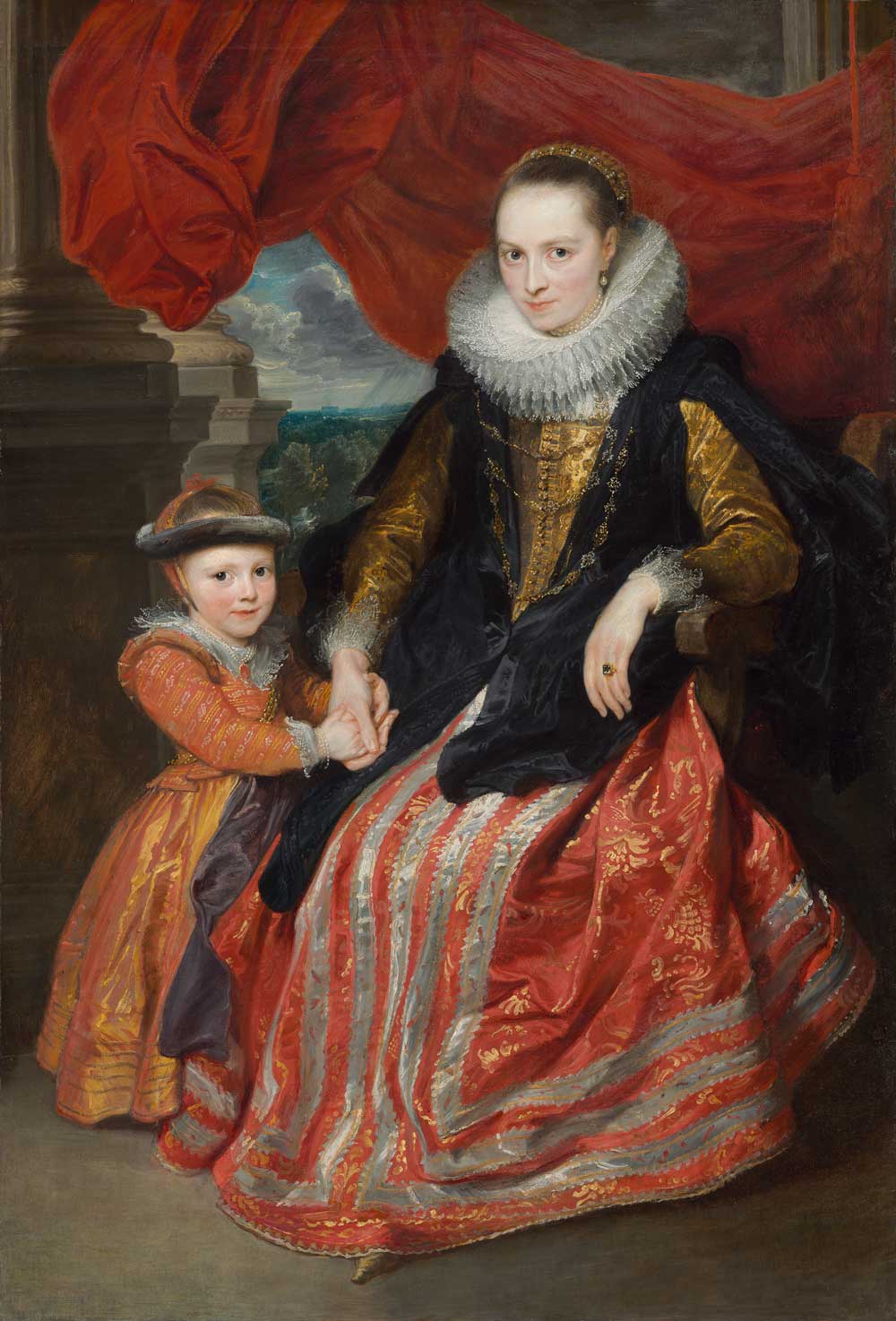 Queen Henrietta Maria with Sir Jeffrey Hudson by Anthony van Dyck