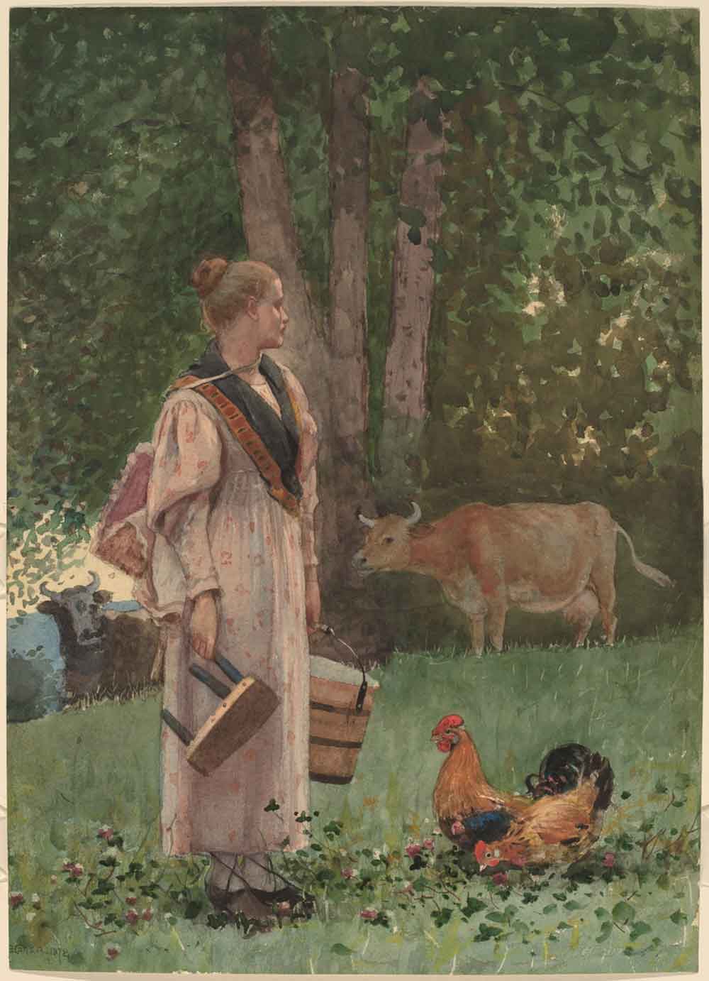 The Milk Maid by Winslow Homer 1877