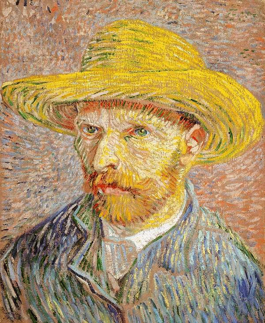 Self-Portrait with a Straw Hat (1887) by Vincent Van Gogh