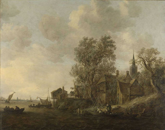 View of a Village on a River by Jan van Goyen 1645